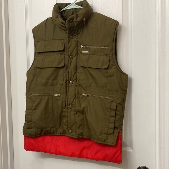 Windbreaker Brand | Vintage 90s Olive Green Utility Vest Small - Picture 3 of 10